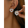 Shein pair Trendy Elegant New Style Geometric HeartShaped Rhinestone Stud Earrings For Women Daily Casual Birthday Gifts