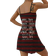 Shein Burgundy Black Striped English Text Print Spaghetti Strap Nightgown