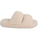 FamilyFairy Women Fluffy Faux Fur Slippers Comfy Open Toe Two Band Slides with Fleece Lining and Rubber Sole