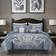 Chezmoi Collection Royale 7-Piece Jacquard Floral Comforter Set Queen Bedspread Blue (233.7x228.6cm)