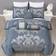 Chezmoi Collection Royale 7-Piece Jacquard Floral Comforter Set Queen Bedspread Blue (233.7x228.6cm)
