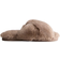 New Look Crossover Fur Sliders - Light Brown