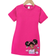 Shein Toddler Girls' Fashionable And Cute Short Sleeve T-Shirt Dress With Bowknot And Little Girl Print