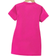 Shein Toddler Girls' Fashionable And Cute Short Sleeve T-Shirt Dress With Bowknot And Little Girl Print
