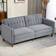 Homcom Convertible Futon Velvet-Touch Tufted Couch Bed Dark Grey Sofa 189cm 2pcs 3 Seater