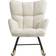 Living and Home White Sherpa Tufted Rocking Armchair 98.5cm