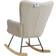 Living and Home White Sherpa Tufted Rocking Armchair 98.5cm