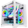 CiT Overseer White MicroATX PC Case Celsius Dual-Ring Fans