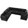 ALTRIGUS Modern Black Plush Polyester Blend 6+ Seater 6L-YOYO430-72-AL Sofa 130.7" 6 Seater
