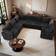 ALTRIGUS Modern Black Plush Polyester Blend 6+ Seater 6L-YOYO430-72-AL Sofa 130.7" 6 Seater