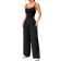 Shein MOOSTA Solid Color Black Sleeveless Loose Jumpsuit - Black