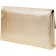 Accessorize Metallic Fold Over Clutch Bag - Gold