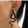 Shein 1pair Personalized Black Snake Texture Earrings, Stylish Vintage Punk Simple Exquisite Interesting Cute Creative Stud Earrings, Suitable For Gifting