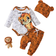 Shein Baby Boy Brave Lion Long Sleeve Top Set
