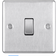BG 10Ax Screwed Raised Plate Single Switch 2 Way Brushed Steel
