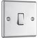 BG 10Ax Screwed Raised Plate Single Switch 2 Way Brushed Steel