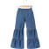Shein Young Girl Knot Front Ruffle Hem Flare Leg Jeans