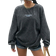 Shein Plus Acid Washed Look Vintage Knitted Distressed Loose Fit Long Sleeve TShirt