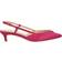 Guess Women's Jesson Pointed Slingback Kitten Heel Mules Pink Satin