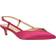 Guess Women's Jesson Pointed Slingback Kitten Heel Mules Pink Satin
