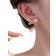 Shein Tulip-shaped Earrings For Women, Unique Design, French Style Flower With High-end Cat's Eye Stone & Pearl Decoration
