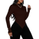Shein Solid Color Stand Collar Irregular Hem Long Sleeve TShirt