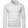 Shein Jacquard Fabric Button Placket Polo Shirt - White