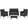 Juskys Fort Myers - Black Outdoor Lounge Set, 1 Table incl. 2 Chairs & 1 Sofas