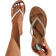 Shein Women Comfortable Rhinestone Decor Toe Post Flat Sandals, Glamorous Summer Faux Suede Thong Sandals
