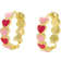 Shein 1pair Fashionable Heart Shaped Inlay Earrings For Women/Girls, Perfect For Daily Wear/Party/Wedding Or Festival Gift