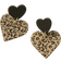 Shein Leopard Pattern Heart Drop Earrings