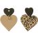 Shein Leopard Pattern Heart Drop Earrings