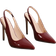 Shein Women Mirror Glossy Material Thin High Heel 2024 New Wine Red High Heel Pumps