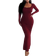 Shein Womens SpringAutumn Casual Solid Color Slim Fit Long Dress