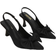 Shein Elegant Black Pumps For Women, Bow Detail Point Toe Stiletto Heeled Slingback Pumps