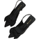 Shein Elegant Black Pumps For Women, Bow Detail Point Toe Stiletto Heeled Slingback Pumps