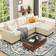 Ebern Designs Multi Color L Shaped Sectional 100.4 in Sofa 100.4" 5pcs 4 Seater