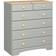 Ebuy24 Nilon 6 Schubladen Grau Golden Kommode 84x88cm