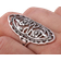 Shein 1pc Alloy Plating Silver Hollow Out Long Flower Ring