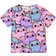 Shein Cute Cat Print Anime Style Cat - Purple