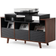 NorStone Oslo 1200 Vinyl Möbler Valnöt Svart Förvaringsskåp 120x64.3cm