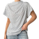 Shein Elegant Casual Mock Neck Short Sleeve Blouse - Pleated Design