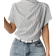 Shein Elegant Casual Mock Neck Short Sleeve Blouse - Pleated Design