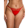 Victoria's Secret Stretch Cotton Dot Mesh V String Panty - Lipstick