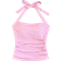 Shein Halter Knit Textured Fitted Tank Top - White