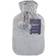 Country Club Tipped Fur Hot Water Bottle With Luxury Faux Fur Grey Cover