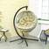 OutSunny Hanging Egg Chair Outdoor Indoor Swing Chair Folding Basket Khaki
