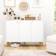 Homcom Storage Cabinet with 3 Carved Line Doors Sideboard