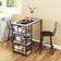 Homcom 3 Piece Breakfast Bar Table with Storage Shelves Dining Set 3pcs