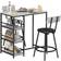 Homcom 3 Piece Breakfast Bar Table with Storage Shelves Dining Set 3pcs